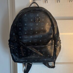 MCM Black and Gray Studded Backpack